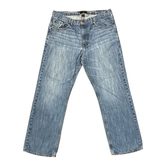 Banana Republic W34 L32 Distressed Relaxed Jeans Blue Medium Wash Fade Mens - Picture 1 of 9